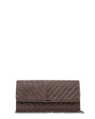 Γυναικεία τσάντα φάκελος καφέ 18841