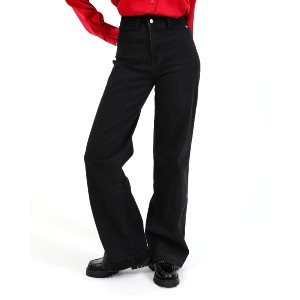 Παντελόνι τζιν wide leg μαύρο 40821