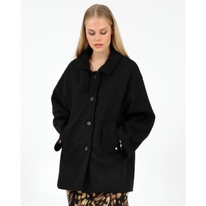 ΠΑΛΤΟ ΠΟΛΥΕΣ/ΒΙΣΚΟΖ ΤΕΤΡΑΚΟΥΜΠΟ ΜΑΥΡΟ