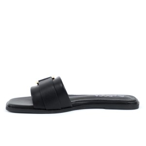 Παντόφλες φλατ μαύρες 73329