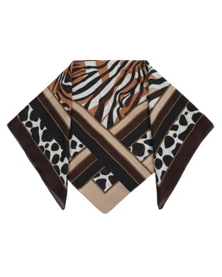 ΦΟΥΛΑΡΙ ΠΟΛ. 70*70 ΖΕΒΡΑ ΚΕΝΤΡ.ΜΑΥΡΟ/ΑΣΠΡΟ/ΚΑΦΕ