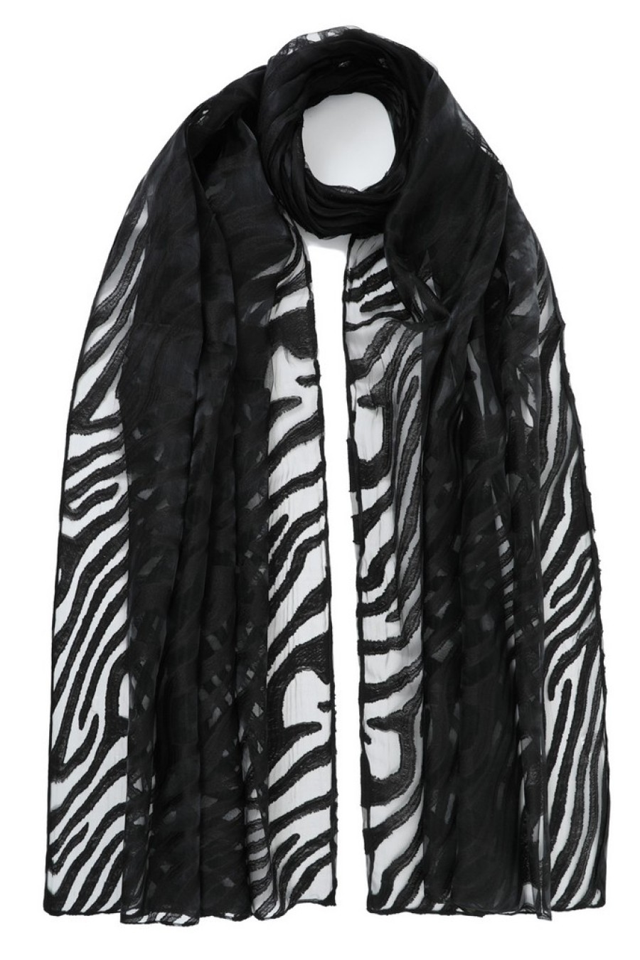 ΦΟΥΛΑΡΙ-ΠΑΡΕΟ ΠΟΛ. 65*190 ΜΙΣΟΔΙΑΦ.ΖΕΒΡΑ ΜΑΥΡΟ