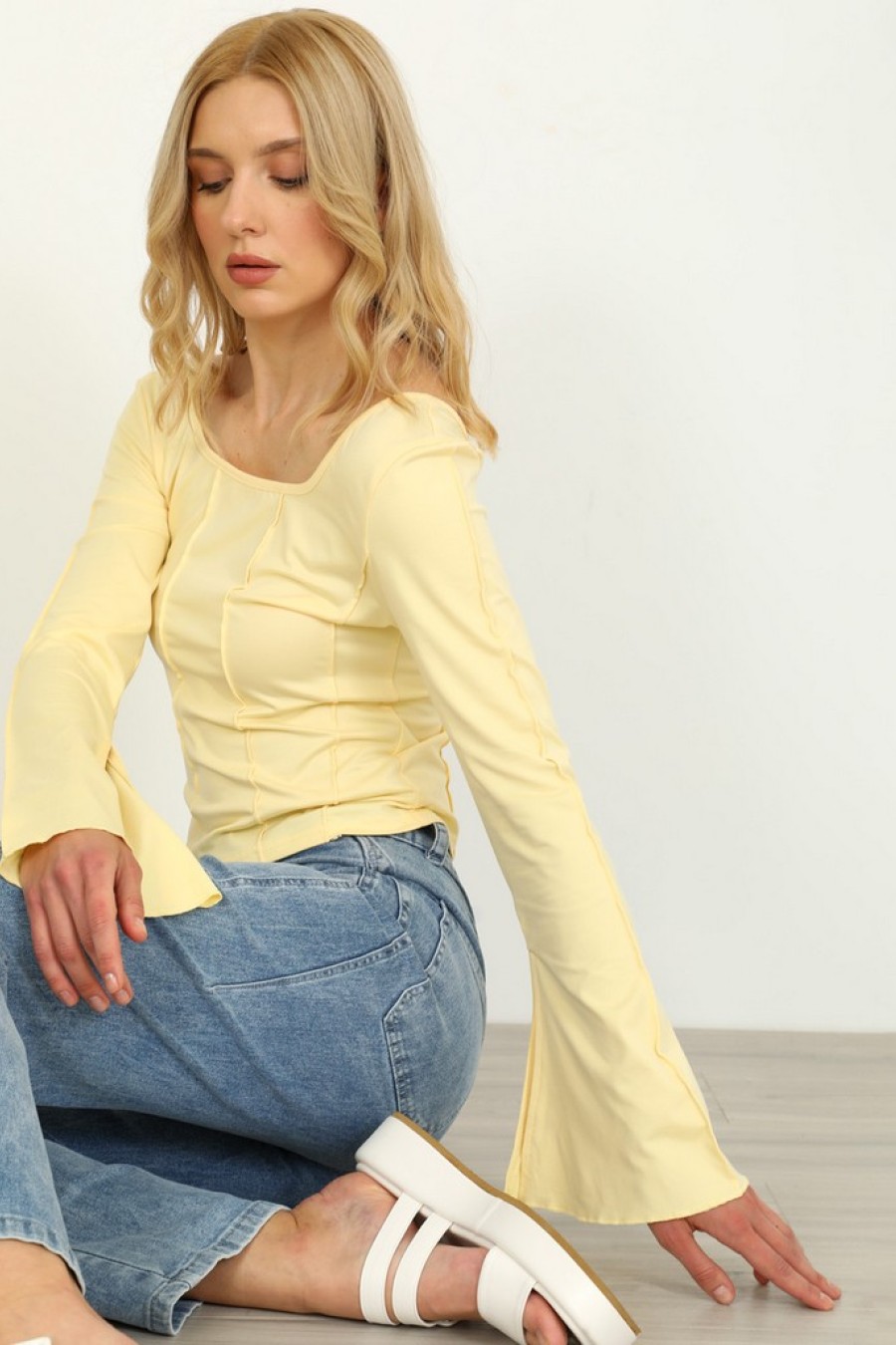 ΜΠΛΟΥΖΑ ΠΟΛΥΕΣ. ΜΑΚΡΥ ΜΑΝΙΚ.ΣΧΙΣΙΜ. ΚΙΤΡΙΝΗ